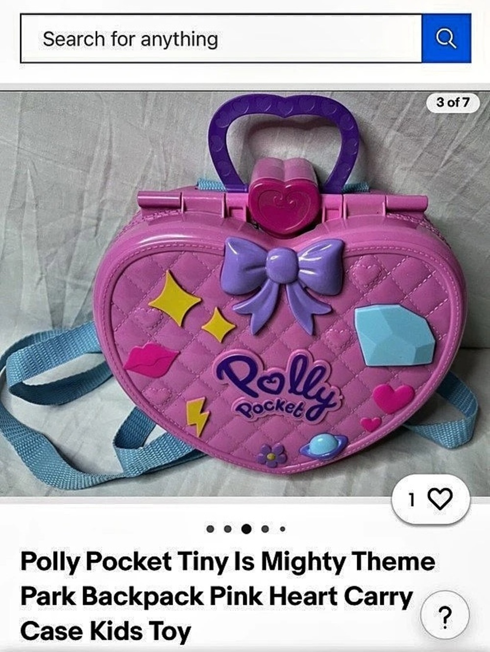 Polly Pocket Tiny is Mighty Theme Park Backpack Playset Pink & Purple